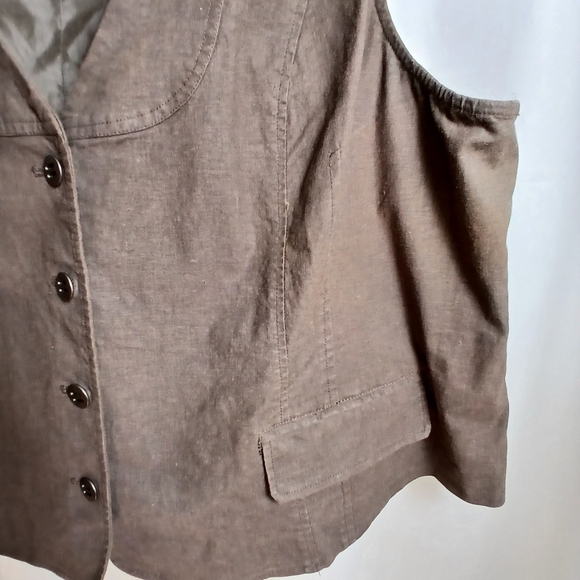 #478 Women's Brown Lane Bryant Button Down Vest Size 28 - Picture 3 of 16